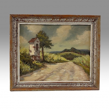 R. Kohout - kaplička u cesty ( olej ) 