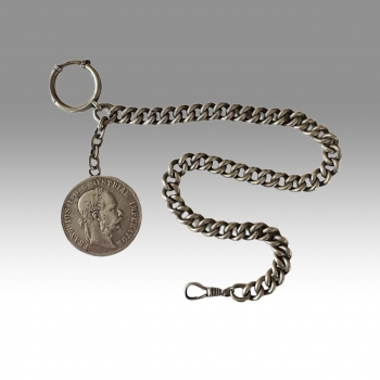 Stříbrný šatlém Franc Josef 2 zlatník 1890 