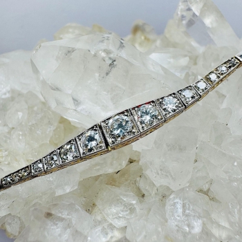 Art Deco zlatý náramek s diamanty 0.86 ct v platině 