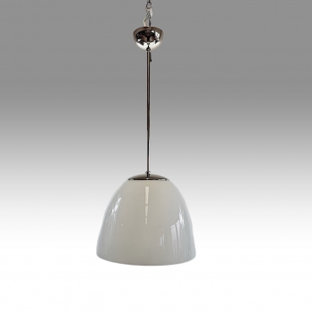 Chromový lustr se sklem ve stylu Art Deco 