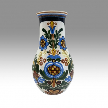 Keramická váza Klenčí, lidový květinový dekor 