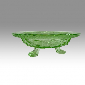 Skleněná uranová miska, Art Deco 