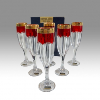 Sklenice na stopce 6 ks, Bohemia Crystalite 