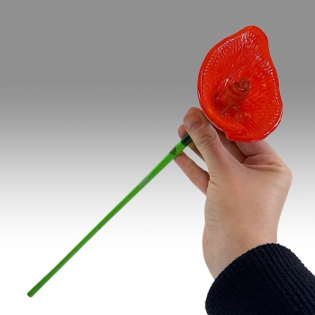 Skleněná plastika - květina, Exbor 