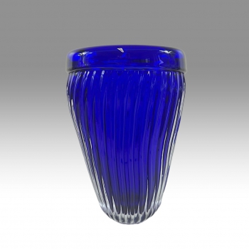 Kobaltová skleněná váza Egermann, Československo, 60.–70. léta 