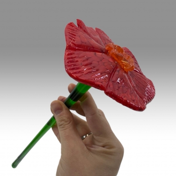 Exbor - Skleněná plastika květina 