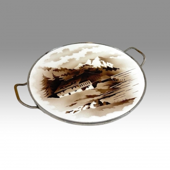 Porcelánový servírovací tác s horským motivem 