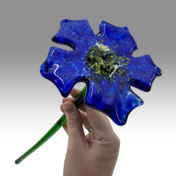 Exbor - Skleněná plastika květina 