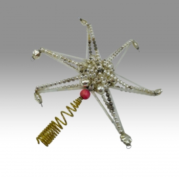 Starožitná vánoční špička ze skleněných perliček 