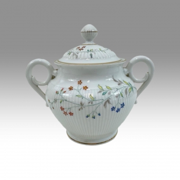 Stará porcelánová cukřenka s květinovým vzorem 