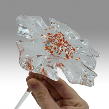 Exbor - Skleněná plastika - květina 