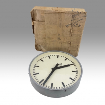 Industriální hodiny Kovočas původní krabice a štítek 