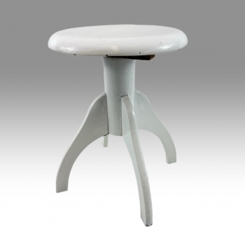 Dřevěná otočná stolička ke klavíru v bílé barvě 