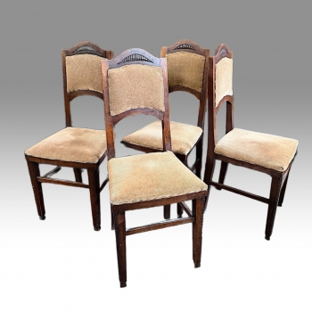 Židle s čalouněným sedákem, první pol. 20. st. - 4 ks  