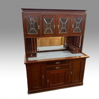 Dřevěný příborník ( sekretář ) s mramorovou deskou  