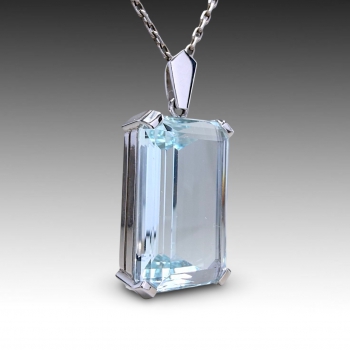 Zlatý akvamarínový přívěšek 