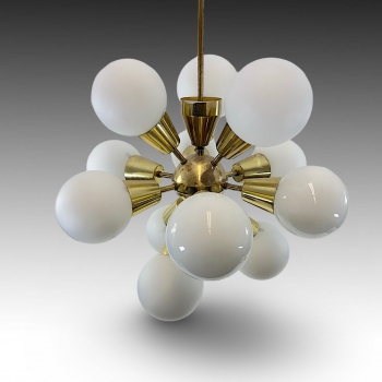 Retro lustr model Sputnik - Kamenický Šenov 