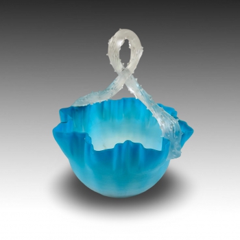 Skleněný košíček, sklárna v Milovech, konec 19. století 