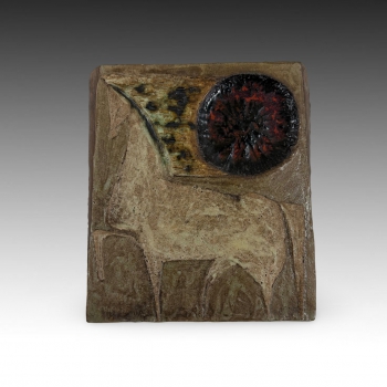 Lisbeth Bartošová, nástěnný keramický kachel, kůň 