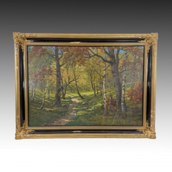 K. Peters, lesní cesta, 100 × 70 cm 