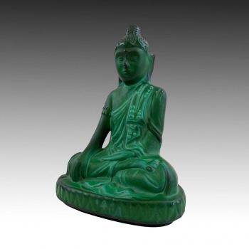 Soška z malachitového skla - budha 