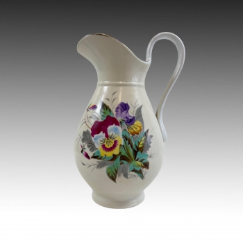 Porcelánový džbán na vodu s dekorem květin - cca 1880 