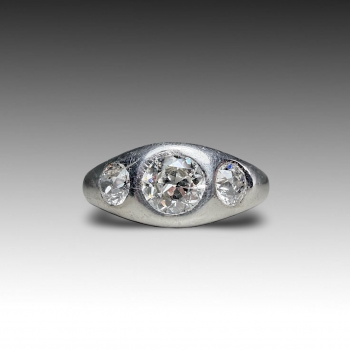 Pánsky platinový prsten s diamanty 1.52 ct, posudek 