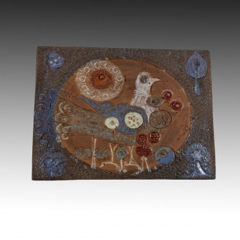 Keramický kachel, holubice - dílo , Keralit 