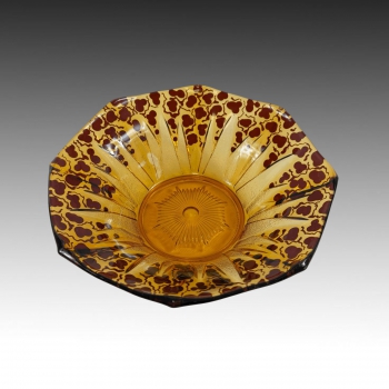 Skleněná Art Deco mísa s dekorem - znč. Czechoslovakia 