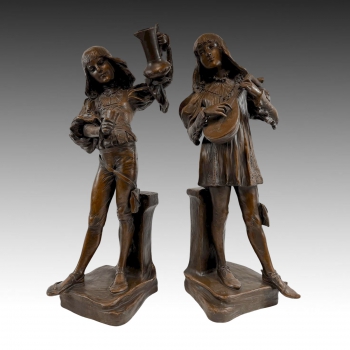 Párové keramické figurální sochy - Elvir Otto - 2 ks 