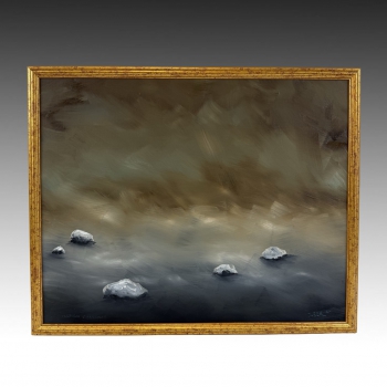 Krajina s krystaly 50x40 cm 