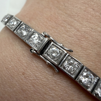 Diamantový tenisový náramek, 750/1000, 4.03 ct 